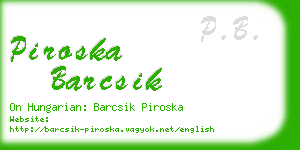 piroska barcsik business card